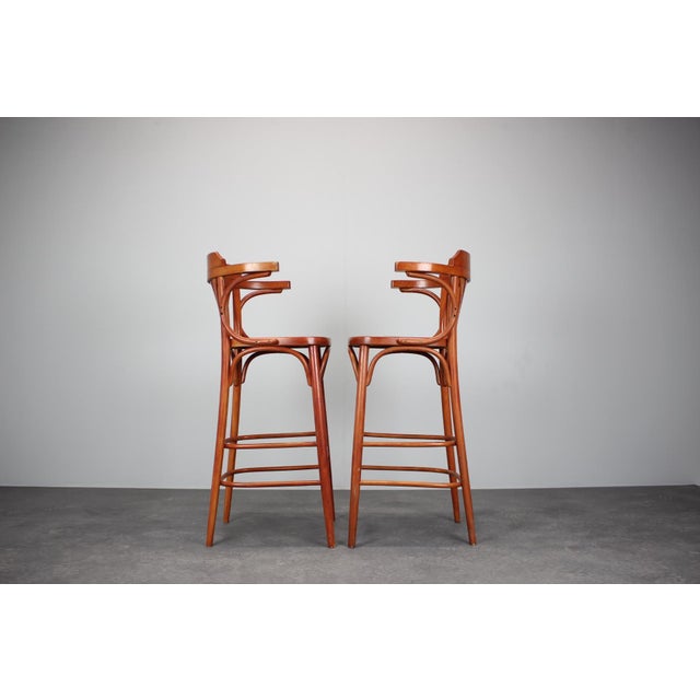 Set of Vintage Bar Stools from TON, 1980 For Sale - Image 4 of 15