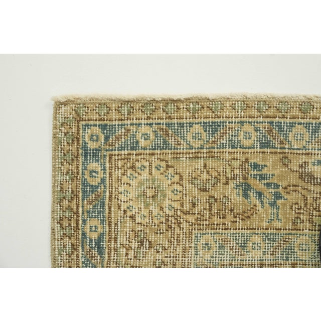 1970s Vintage Turkish Handmade Wool Cotton Beige Area Rug For Sale - Image 11 of 11