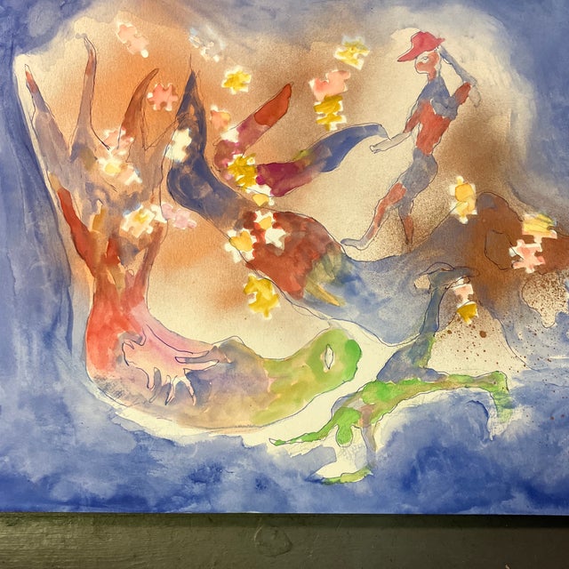 Original 18 x 24 painting on paper signed bottom right unframed