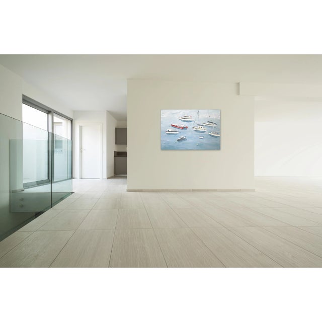 Textural Oil Painting - Berry's Bay (2011.18) - Large Original Seascape Artwork by Sally West For Sale - Image 9 of 9