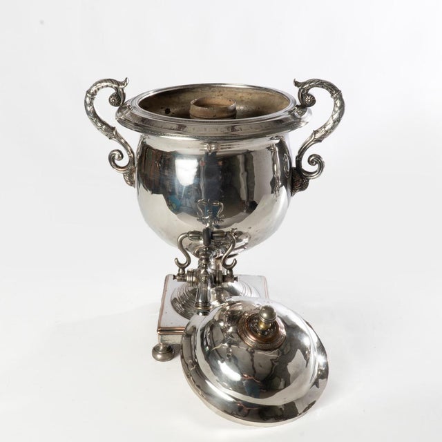 Traditional Silverplate Hot Water Urn For Sale - Image 3 of 12
