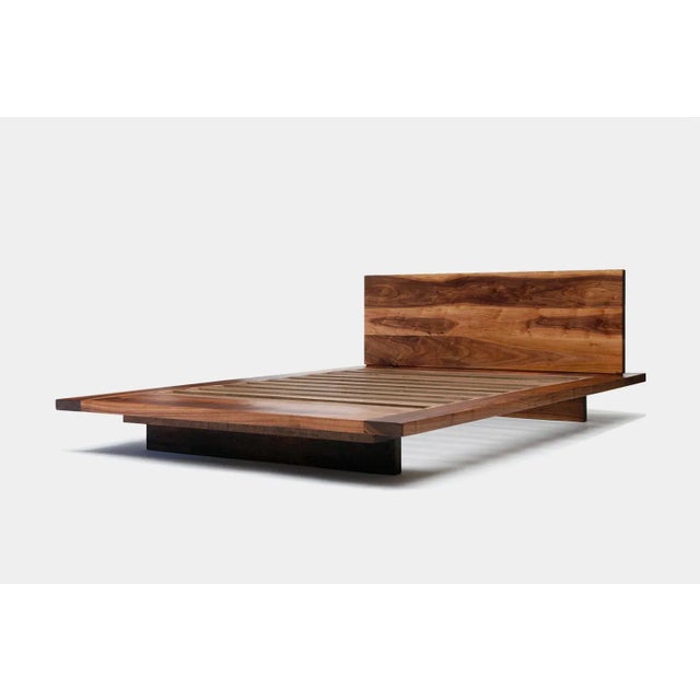 ARTLESS Sqb Queen Walnut Bed For Sale - Image 4 of 6