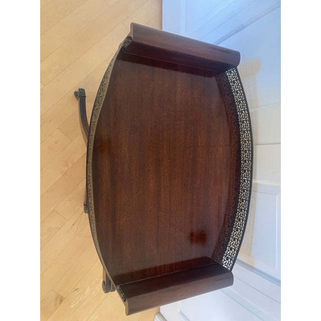 Vintage English Serving Table Bar Cart Luggage Rack For Sale - Image 11 of 12
