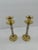 Contemporary Modern Mixed Metal Chrome and Brass Candlesticks - A Pair For Sale - Image 3 of 4