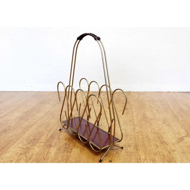 Mid-Century Modern Metal Magazine Rack, France, 1950s For Sale - Image 3 of 11