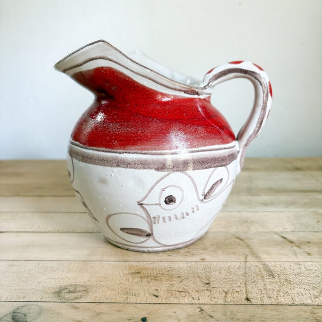 Desimone Ceramic Pitcher, Vintage 1960's Giovanni De Simone Handmade Italian Pitcher For Sale - Image 9 of 12
