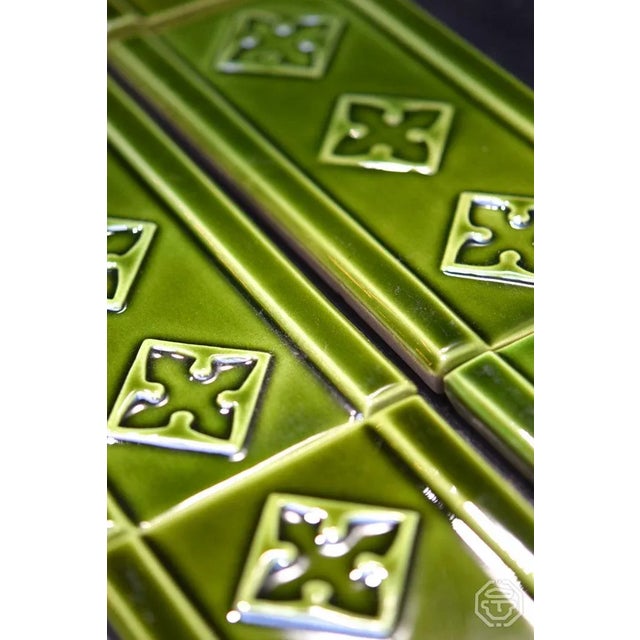 Ceramic Paris Metro Tiles from Vallauris, Set of 12 For Sale - Image 4 of 10