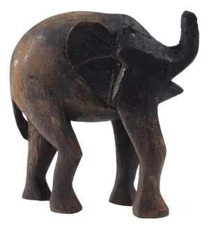 African Elephant Wood Figurine, 1960s
