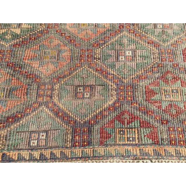 Vintage Rustic Turkish Kilim Rug - 80" X 103" For Sale - Image 10 of 11
