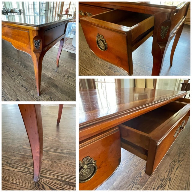 2000s Louis XV Style French Provincial Cherry Desk & Chair Chairish