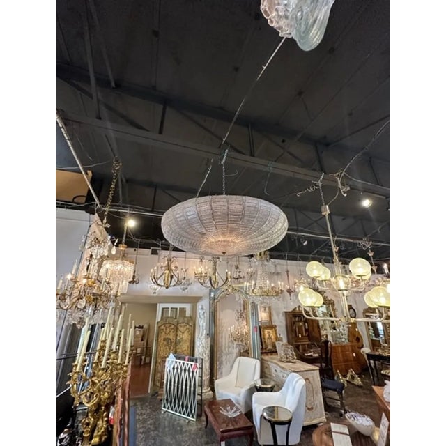 Modern Large Scales Flush Mount Murano Glass Chandelier For Sale - Image 3 of 8