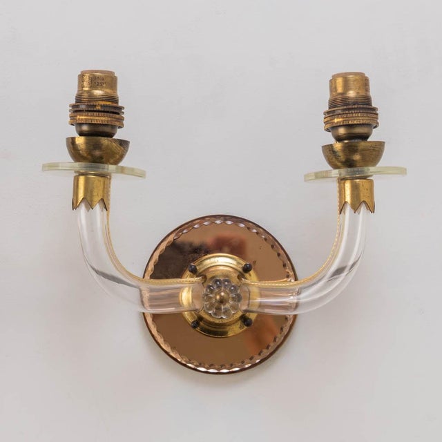 1930s 1930s French Art Deco Lucite Two-Arm Sconces - a Pair For Sale - Image 5 of 11