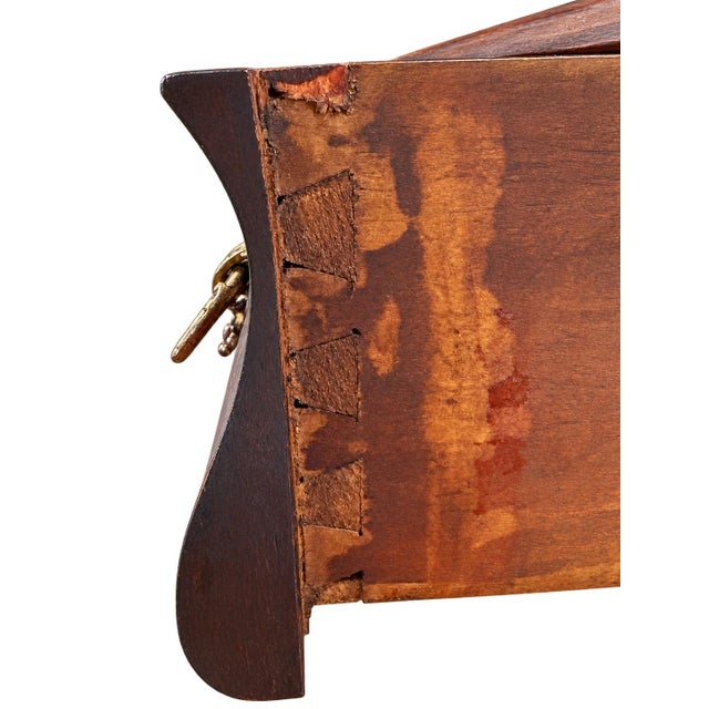 Traditional Antique Edwardian Mahogany Sheet Music Cabinet | Original Brass Hardware | Vintage Music Storage Cabinet For Sale - Image 3 of 3