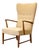 1950s Danish Oak Wingback Armchair For Sale