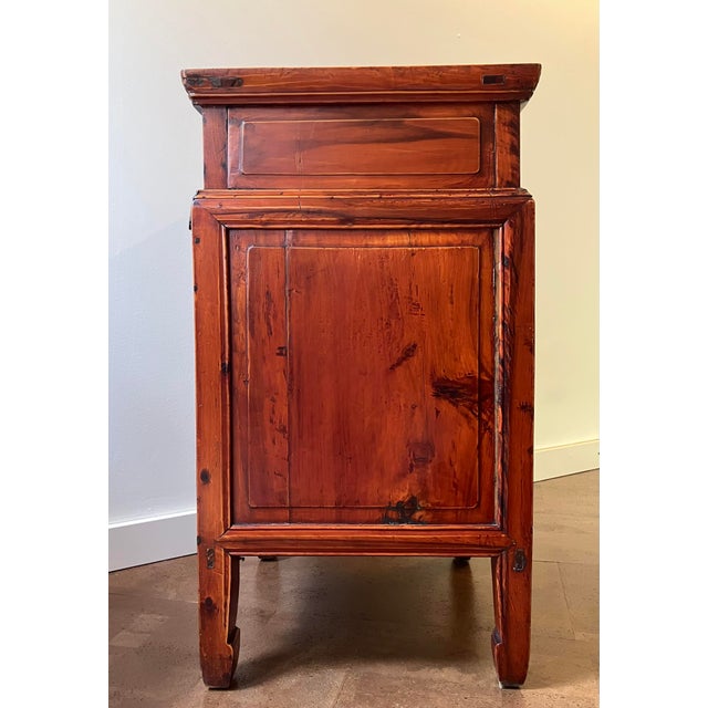 Wood 19th-Century Chinese Altar Coffer With "Cloud" Spandrels - Archival Label Discovery For Sale - Image 7 of 16