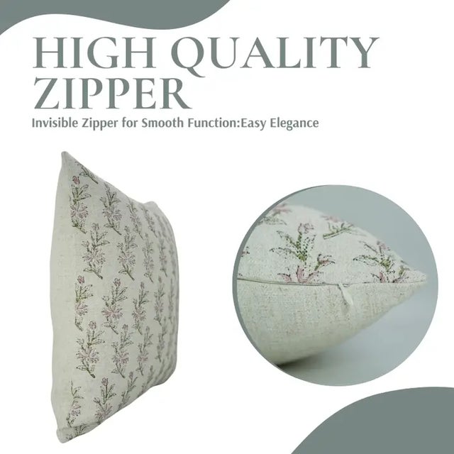 Handcrafted with care, this cushion cover combines traditional block printing with modern functionality. Made from pure...