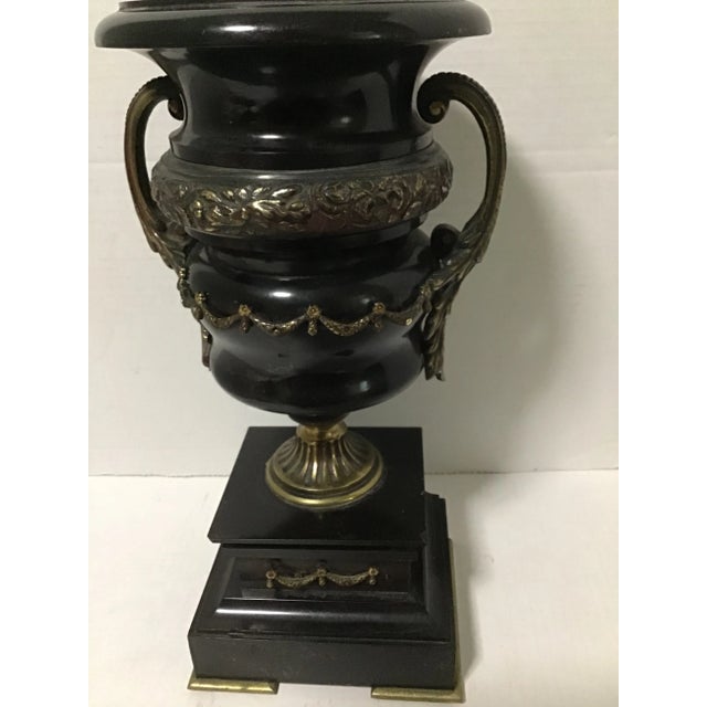 19th Century French Louis Philippe Style Bronze & Black Marble Urn Vessel For Sale In Cleveland - Image 6 of 8