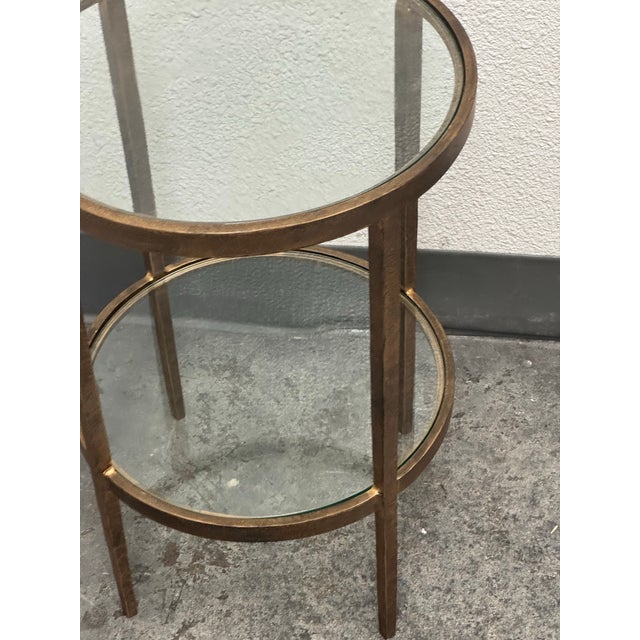 Gumps Gump's Larson Antiqued-Bronze Iron Frame Side Table For Sale - Image 4 of 12
