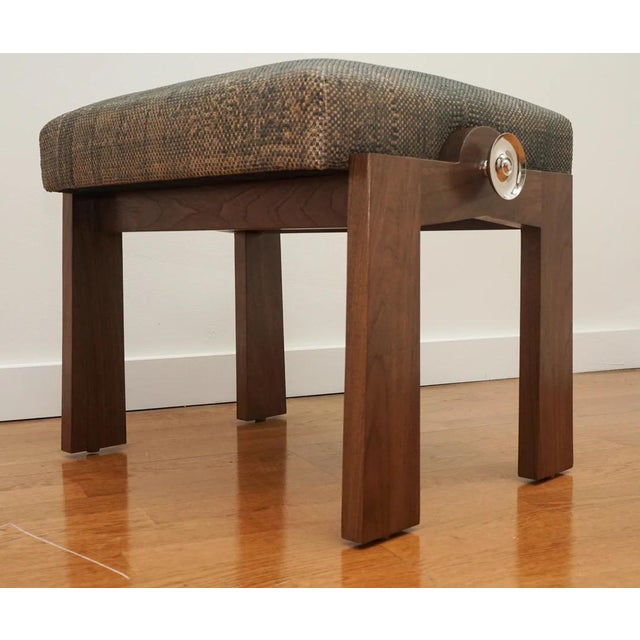 Wood Zanzibar Bench in Woven Leather For Sale - Image 7 of 7