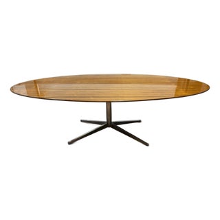 1960s Mid-Century Modern Attributed to Florence Knoll Large Oval Rosewood Table Desk (96") For Sale
