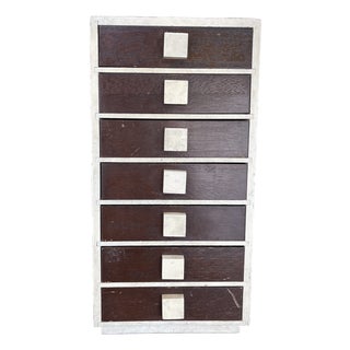 1970s Mid-Century Modern M.I.M.Lador Inc New York Wooden Jewelry Chest With Seven Drawers, Made in Japan For Sale