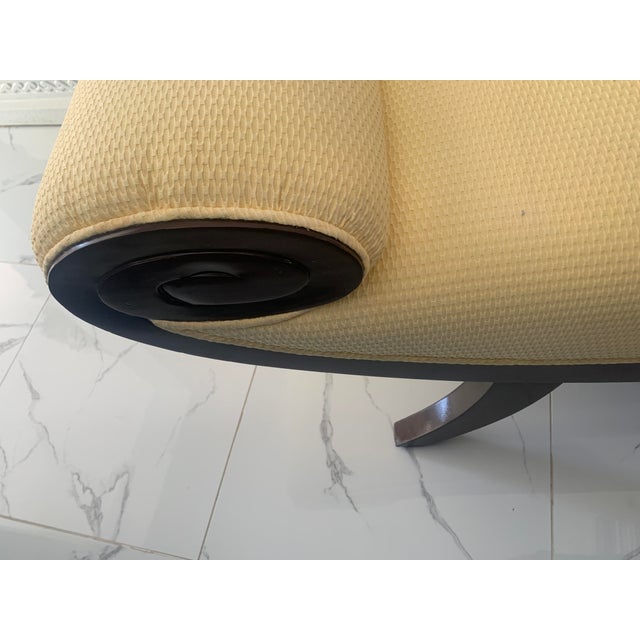 Wood Late 20th Century Sophisticated Designer Wood & Fabric Attributed to Christopher Guy Medea Ottoman Banquette For Sale - Image 7 of 12