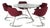 Sculptural Scimitar Dining Table and Chairs in Burgundy Bouclé by Boris Tabacoff for Mobilier Modulaire Moderne, 1970s, Set of 6 For Sale