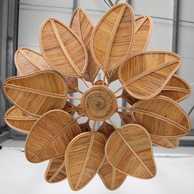 Leaf Rattan Pendant Light For Sale - Image 14 of 15