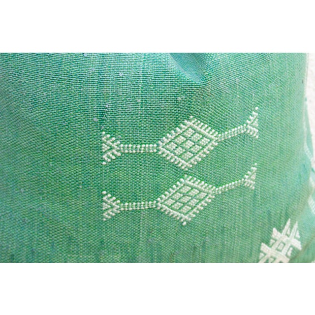 1990s Sage Star Cactus Silk Moroccan Pillow For Sale - Image 5 of 7