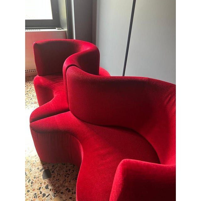 Red Danish Two-Piece Cloverleaf Red Sofa by Verner Panton for VerPan, 2000s For Sale - Image 8 of 12