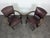 1940s Bridge Chairs in Oak and Burgundy Imitation Leather, 1940s, Set of 2 For Sale - Image 5 of 8