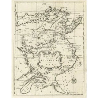 Antique Map of the Kingdom of Tunisia, Africa, 1773 For Sale