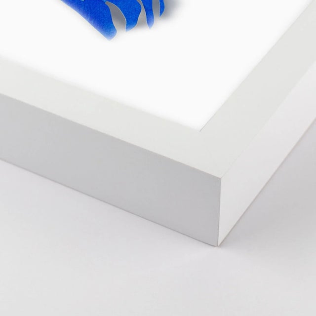 DESCRIPTION: Iris with Blue Feather Cape by Melvin G in White Framed Paper, XS Art Print SPECIFICATIONS: Type: Framed...