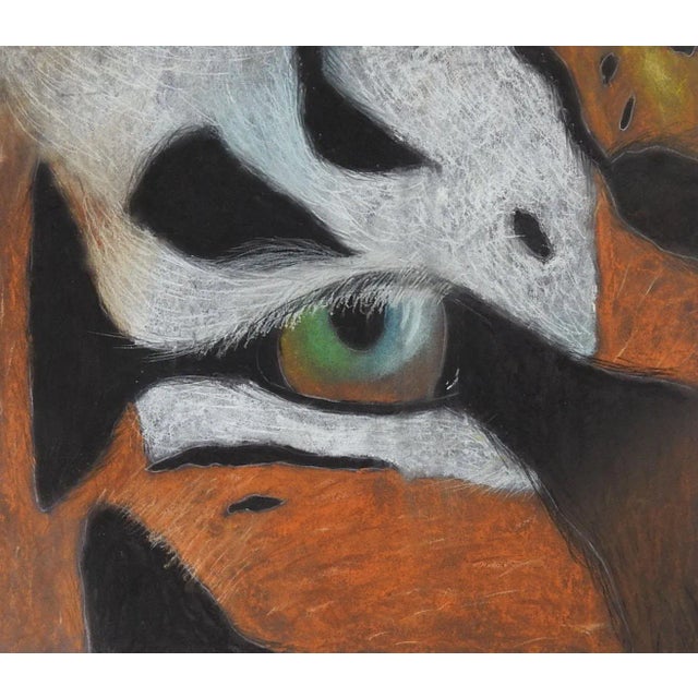 Rustic Tiger Eye Pastel Painting For Sale - Image 3 of 3