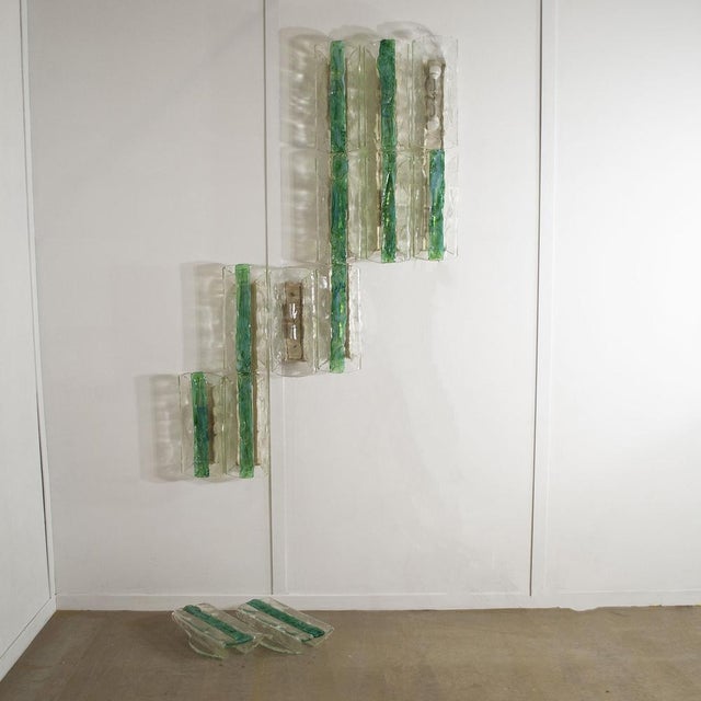 Emerald Green Wall Lights by Carlo Nason for Mazzega, 1960s, Set of 13 For Sale - Image 10 of 18