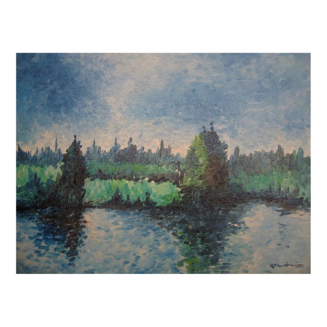 Georges R. Quinio, Les Marais, 1988, Oil on Canvas For Sale