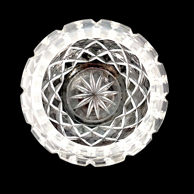 Glass Late 20th Century European Deep-Cut Crystal Geometric Rose Bowl 5" For Sale - Image 7 of 9