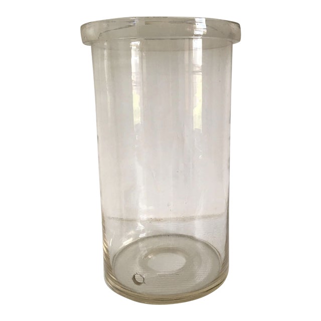 Large Handmade Glass Cylinder/Umbrella Stand For Sale