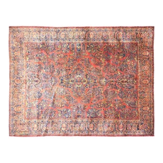 Antique Turkish Sarouk Oversize Wool Hand Knotted Rug,11'7"X15'3" For Sale