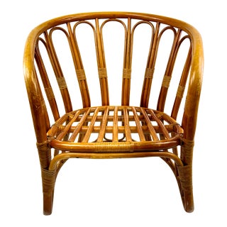 Mid Century 1960's Paul Frankl Style Bamboo Chair For Sale