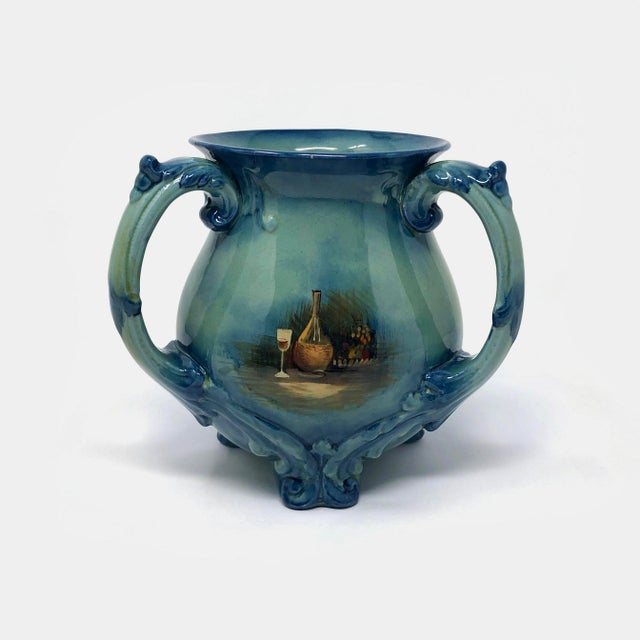 Early 20th Century Antique Cyprian Ware English 3 Handled Vase For Sale - Image 5 of 8