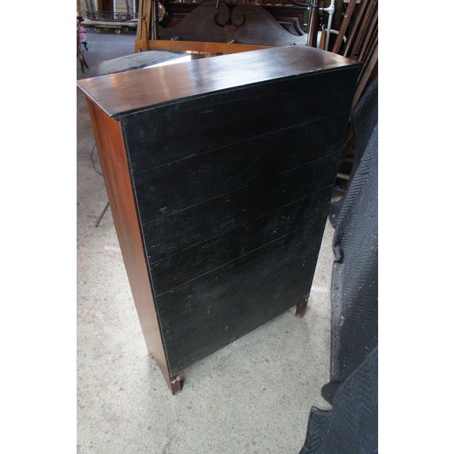 Wood Antique Mahogany Lawyer Library Office Bookshelf Bookcase Console 53" For Sale - Image 7 of 12