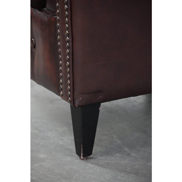 Chesterfield Club Chairs in Cowhide Leather, Set of 2 For Sale - Image 17 of 18