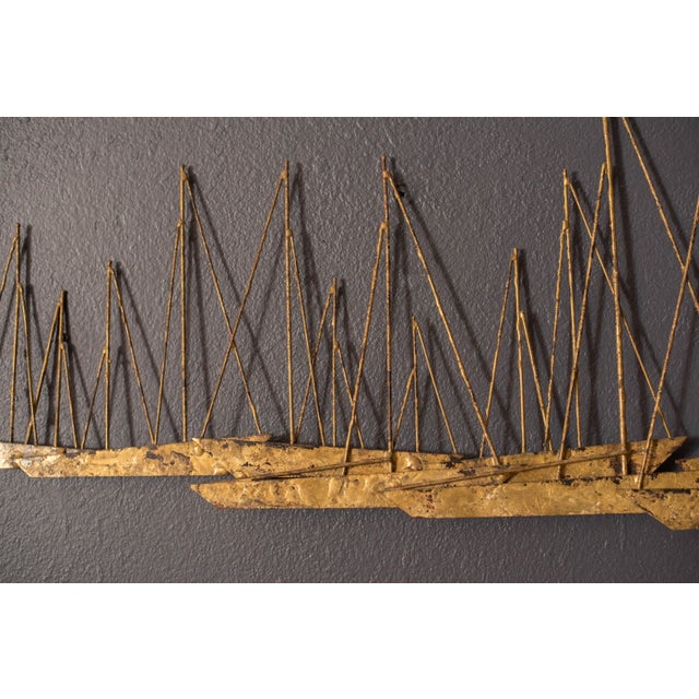 Curtis Jere J. Gaylord Ortman Mid Century Wall Hanging Abstract Sailboat Metal Sculpture For Sale - Image 4 of 9