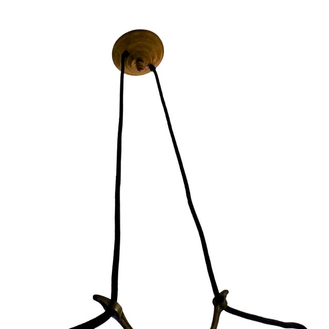 1900 - 1909 French Art Nouveau Bronze & Opaline Double Pendant, 1900s For Sale - Image 5 of 6