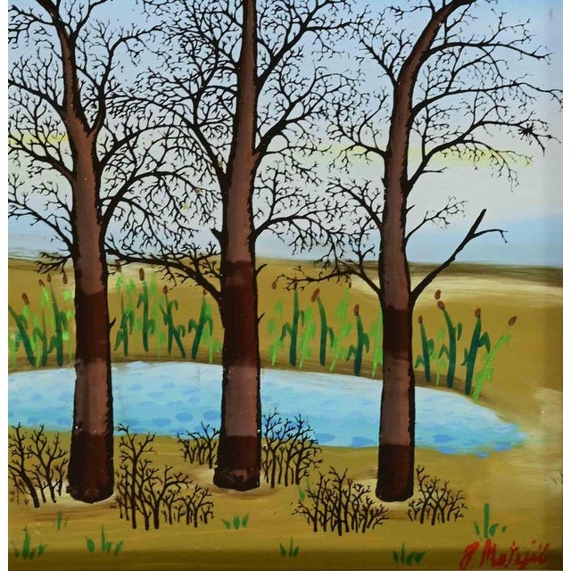 Jan Matejic, Naive Landscape, 1980s, Paint For Sale - Image 3 of 4