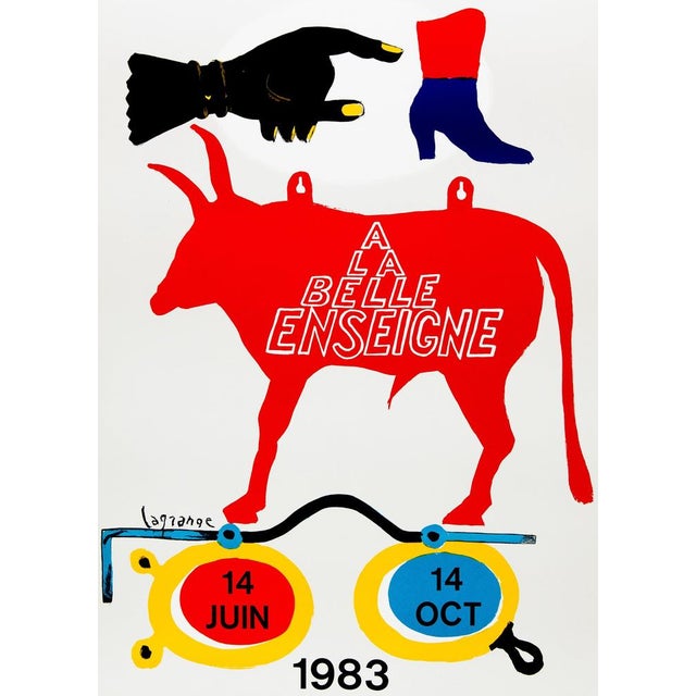 Jacques LAGRANGE (1917-1995) At the Sign of the Beautiful Sign Color lithographic poster Signed in the plate On poster...