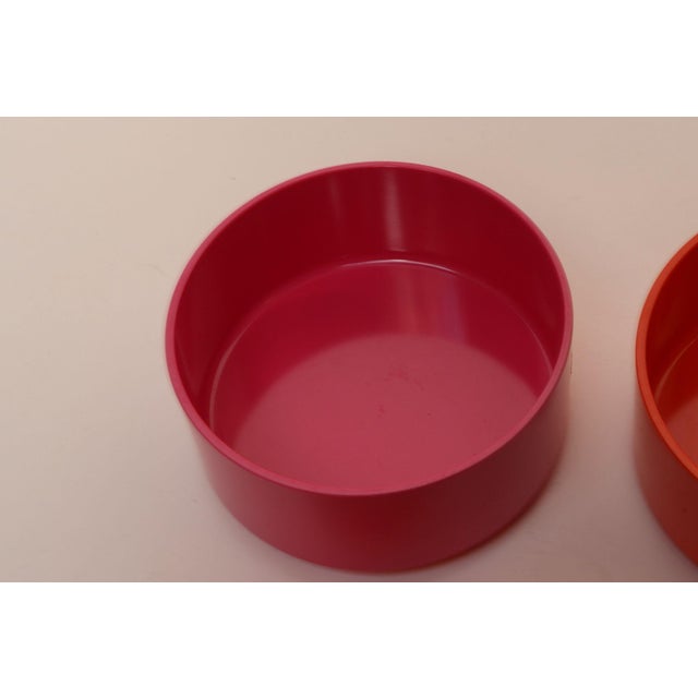 Set of Four Vintage Purple, Orange and Pink Melamine "Max" Bowls by Massimo Vignelli for Heller For Sale - Image 10 of 14