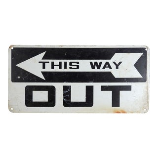 This Way Out Metal Sign For Sale