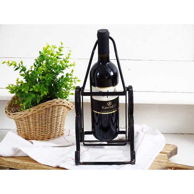 Metal 1960s Wrought Iron Wine Bottle Holder, Bottle Rack For Sale - Image 7 of 10